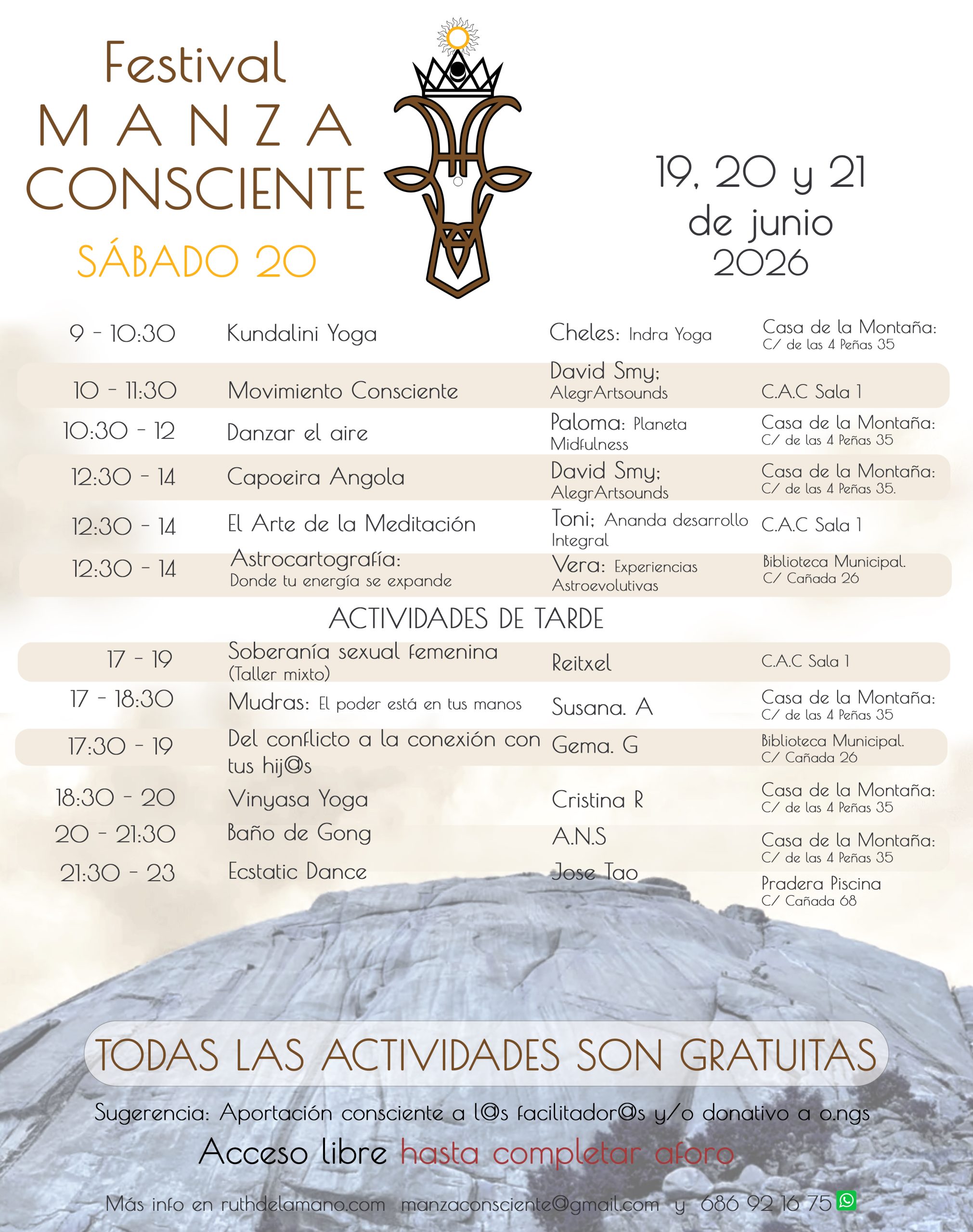 PROGRAMACIÓN SÁBADO 20